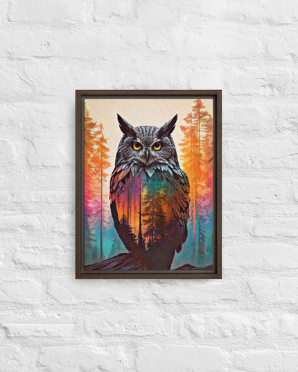 Oregon Owl - Digital Art - Framed canvas