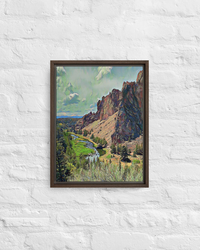 Smith Rock - Digital Art - Framed canvas