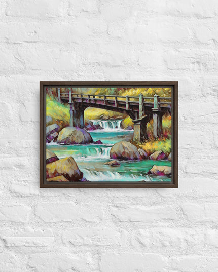 Oregon Bridge - Digital Art - Framed canvas