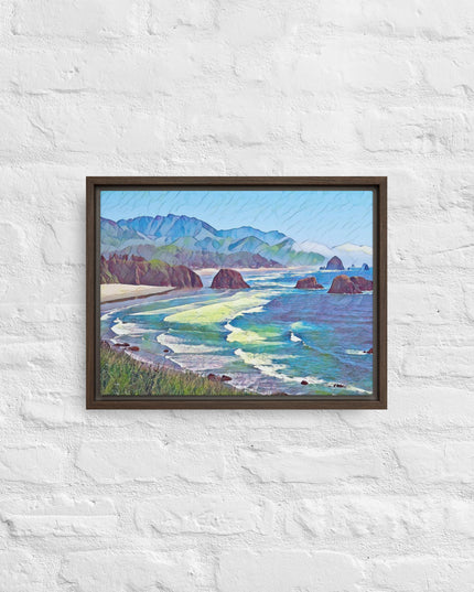 Ecola State Park - Digital Art - Framed canvas