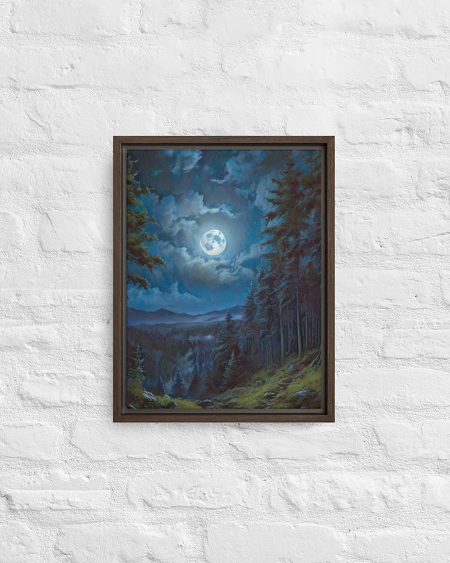 Moon Light in Oregon - Digital Art - Framed canvas