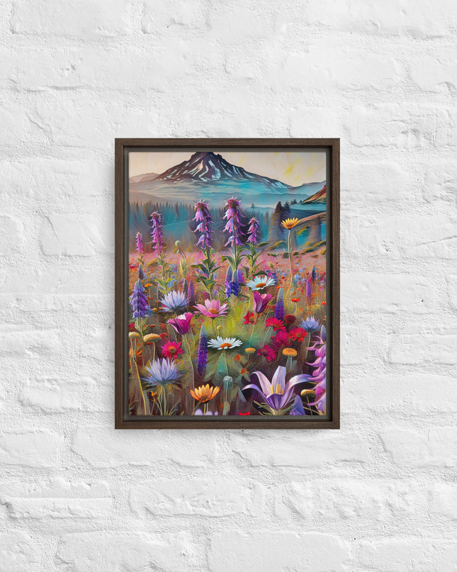 Oregon Wildflowers - Digital Art - Framed canvas