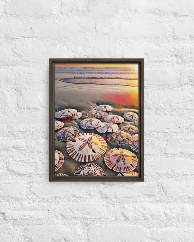 Oregon Sand Dollars - Digital Art -Framed canvas