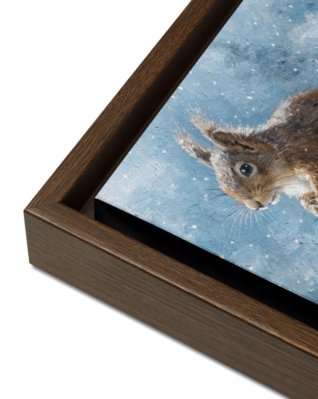 Squirl in Winter - Framed canvas