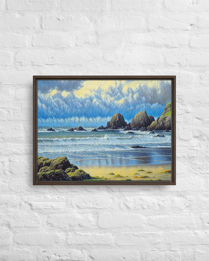 Oregon Coast - Digital Art - Framed canvas
