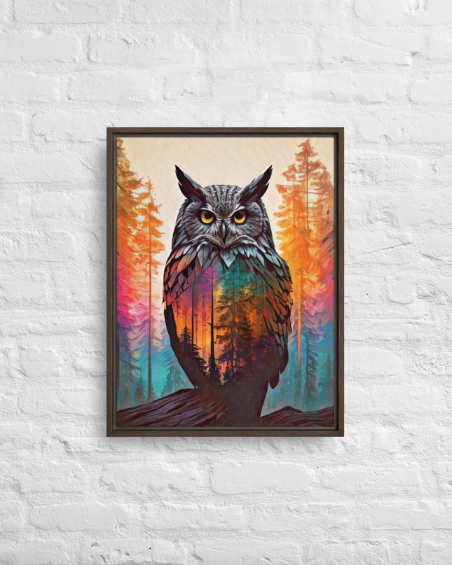 Oregon Owl - Digital Art - Framed canvas