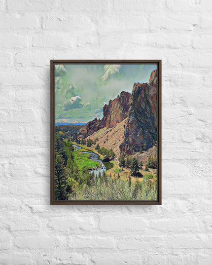 Smith Rock - Digital Art - Framed canvas