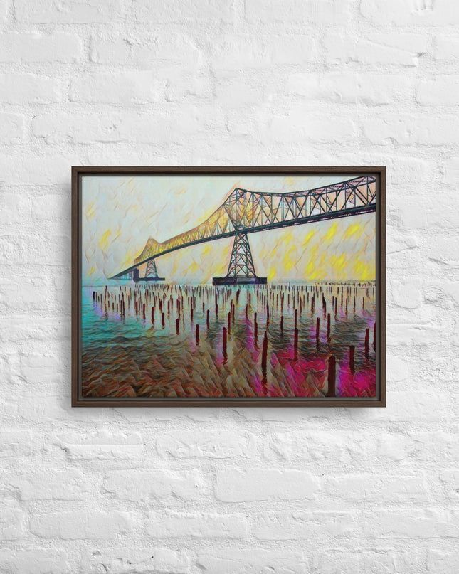 Astoria Bridge - Digital Art - Framed canvas