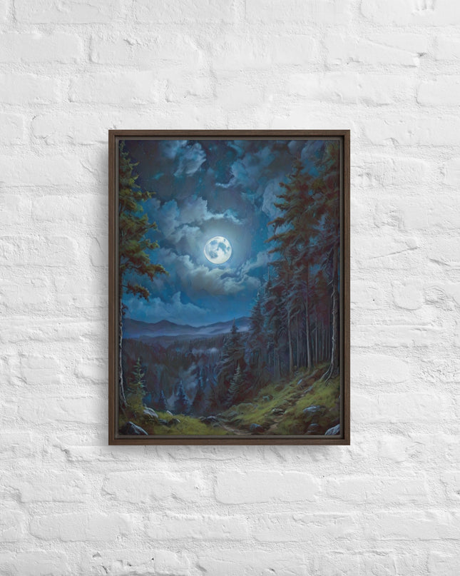 Moon Light in Oregon - Digital Art - Framed canvas