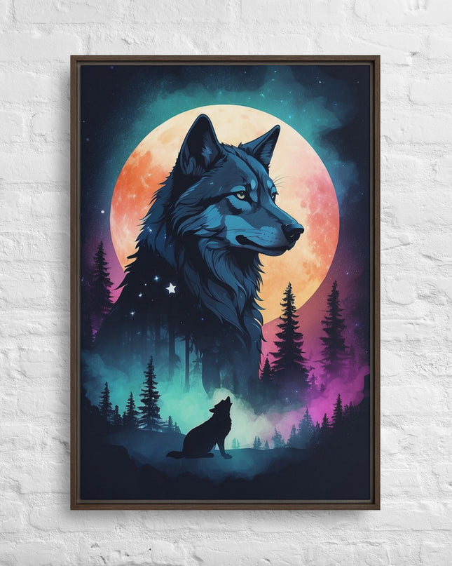 Lone Wolf - Digital Art - Framed canvas