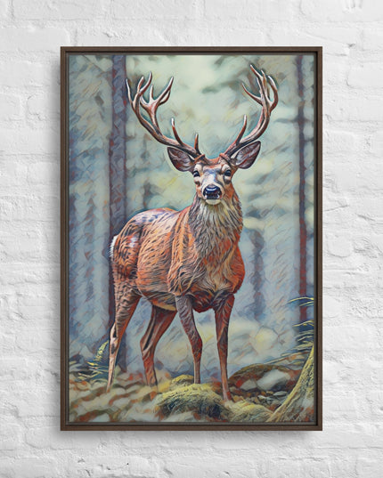 Oregon Deer - Digital Art - Framed canvas