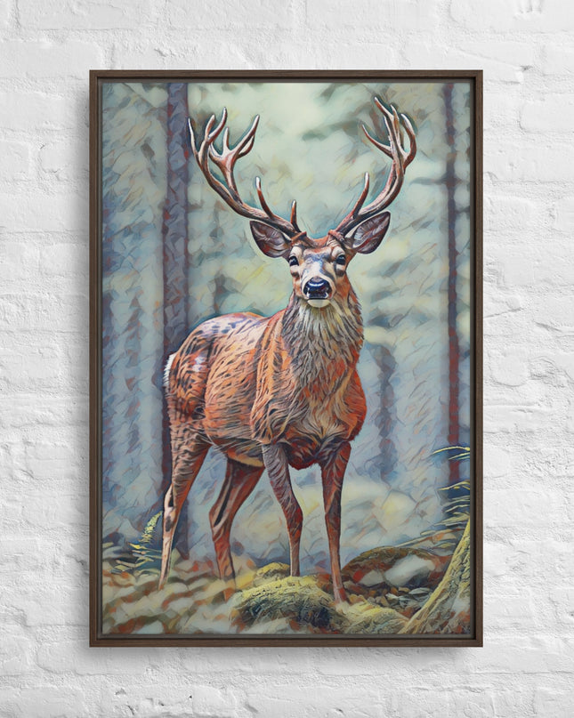 Oregon Deer - Digital Art - Framed canvas