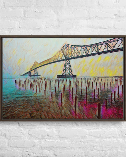 Astoria Bridge - Digital Art - Framed canvas