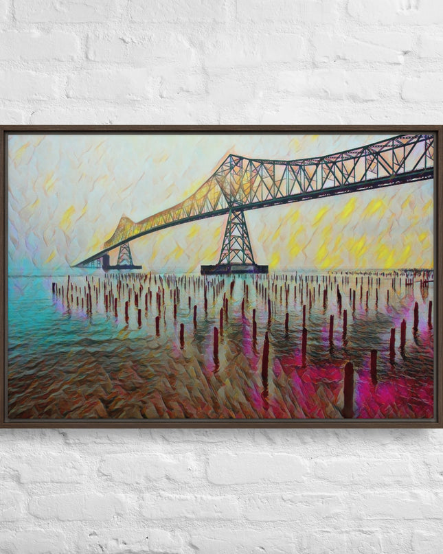 Astoria Bridge - Digital Art - Framed canvas