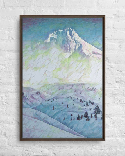 Mount Hood - Digital Art - Framed canvas