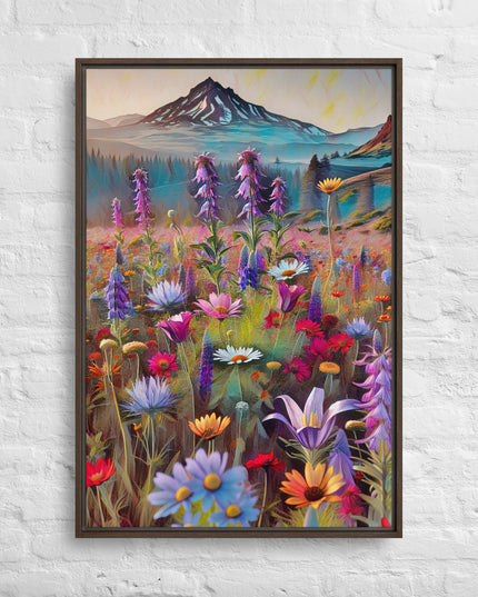Oregon Wildflowers - Digital Art - Framed canvas