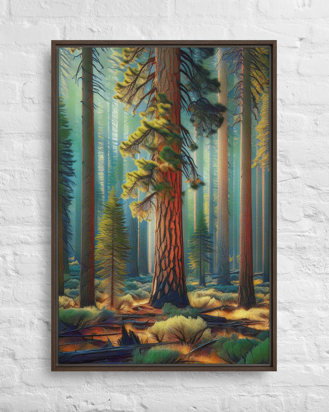Ponderosa Pine - Digital Art - Framed canvas