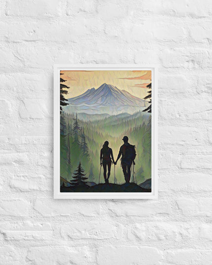 Oregon Hikers - Digital Art - Framed canvas