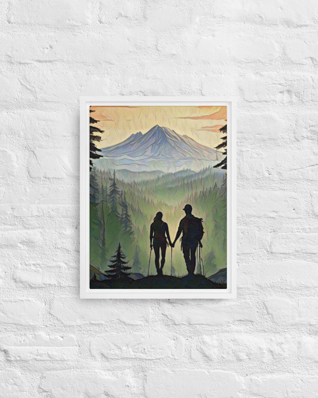Oregon Hikers - Digital Art - Framed canvas