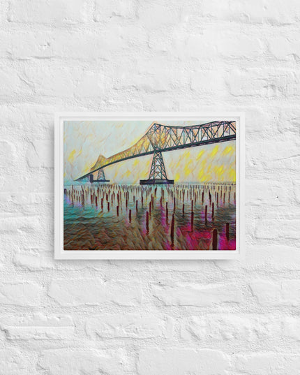 Astoria Bridge - Digital Art - Framed canvas