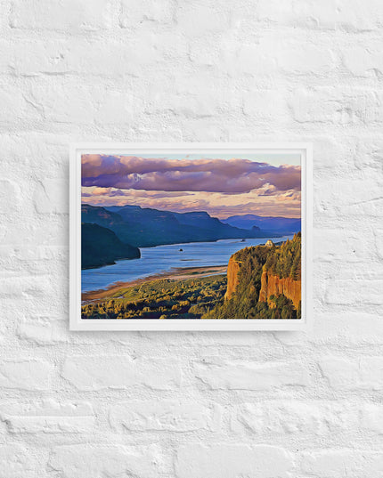 Columbia River Gorge - Digital Art - Framed canvas