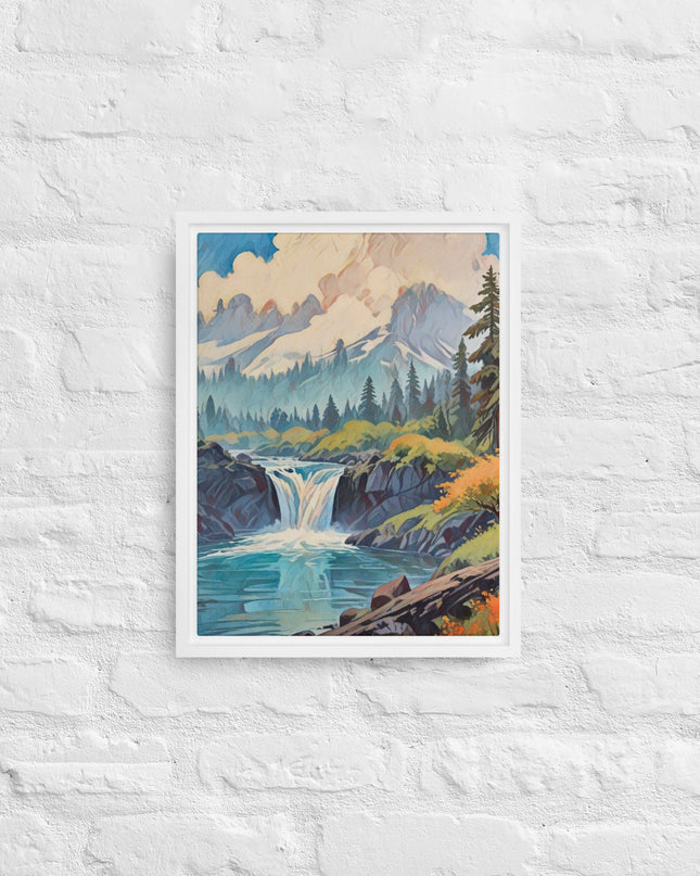 Oregon Hidden Pool - Digital Art Framed canvas