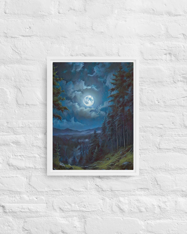 Moon Light in Oregon - Digital Art - Framed canvas
