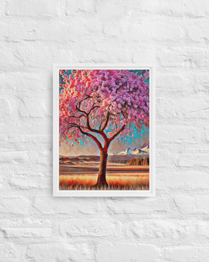 Oregon Cherry Blossoms - Digital Art - Framed canvas