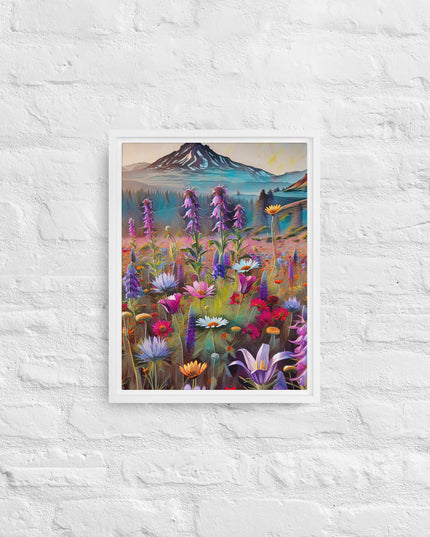 Oregon Wildflowers - Digital Art - Framed canvas