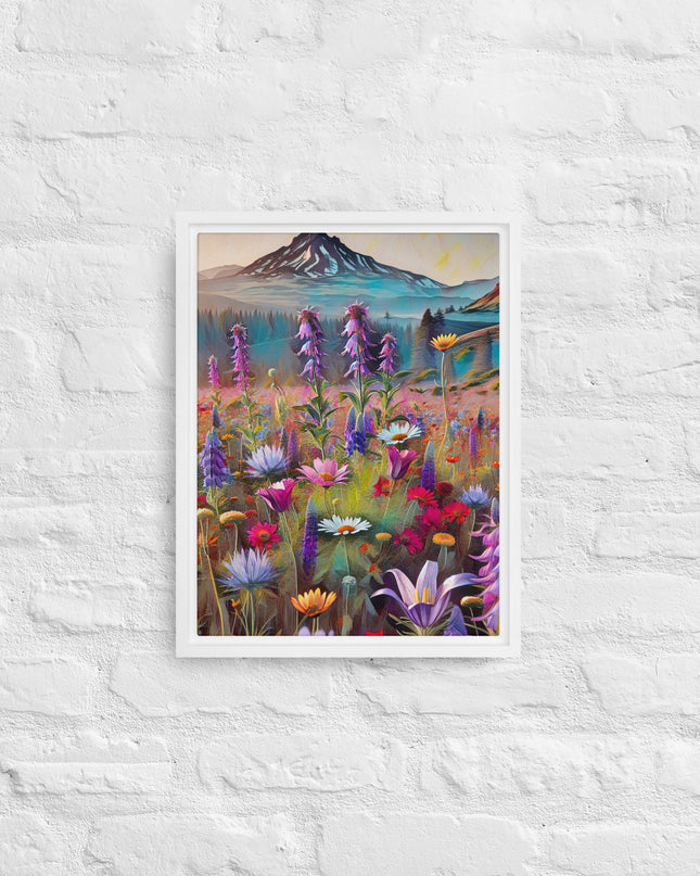 Oregon Wildflowers - Digital Art - Framed canvas