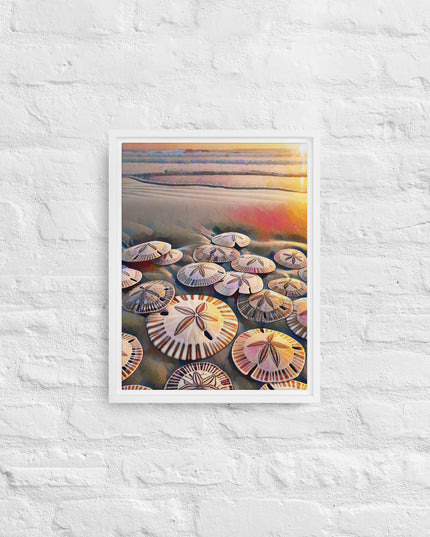 Oregon Sand Dollars - Digital Art -Framed canvas