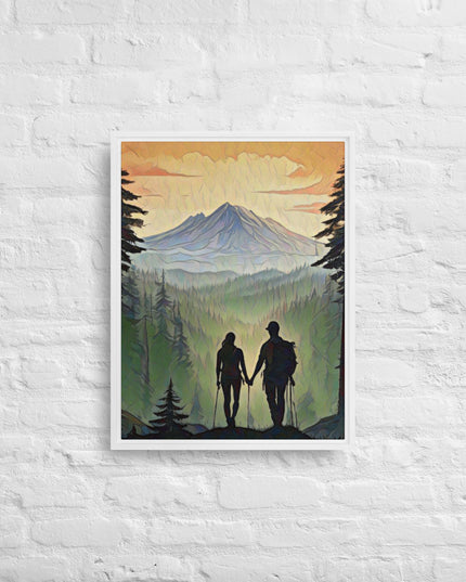 Oregon Hikers - Digital Art - Framed canvas