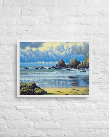 Oregon Coast - Digital Art - Framed canvas