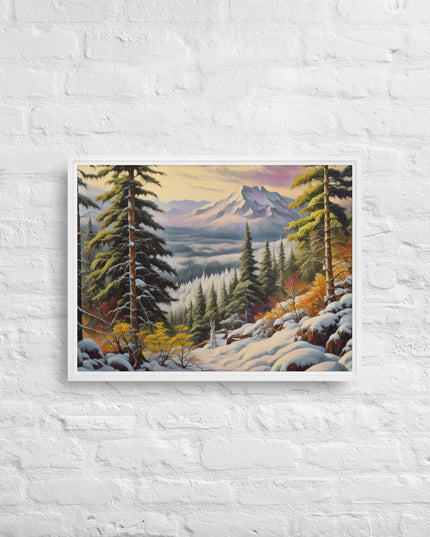 Winter Trail - Digital Art - Framed canvas
