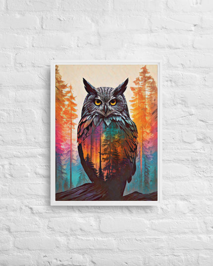 Oregon Owl - Digital Art - Framed canvas