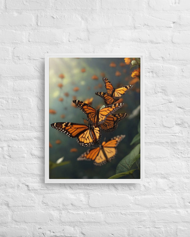 Butterflies in Oregon - Digital Art - Framed canvas