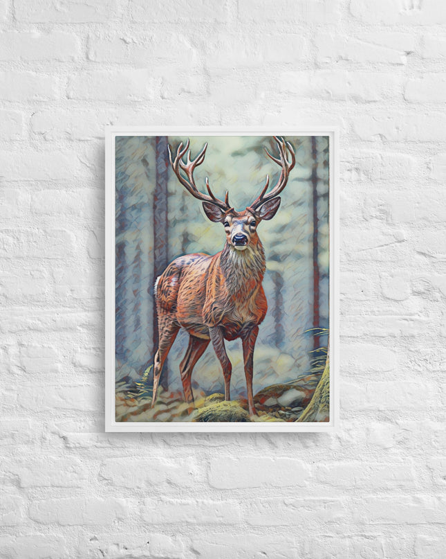 Oregon Deer - Digital Art - Framed canvas