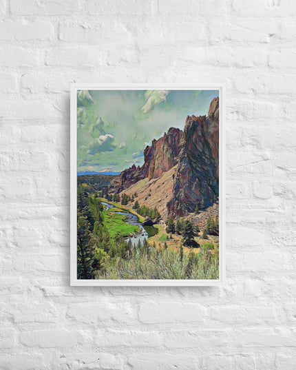 Smith Rock - Digital Art - Framed canvas