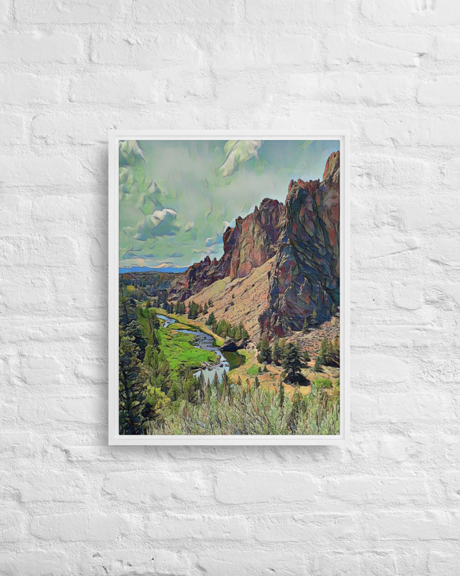 Smith Rock - Digital Art - Framed canvas