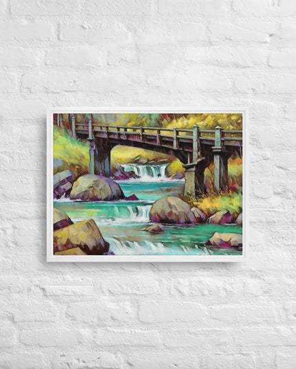 Oregon Bridge - Digital Art - Framed canvas