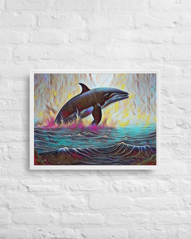 Pacific Northwest Orca - Digital Art - Framed canvas - FREE SHIPPING