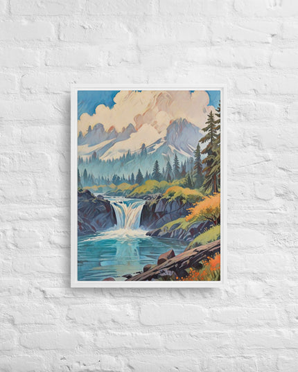 Oregon Hidden Pool - Digital Art Framed canvas