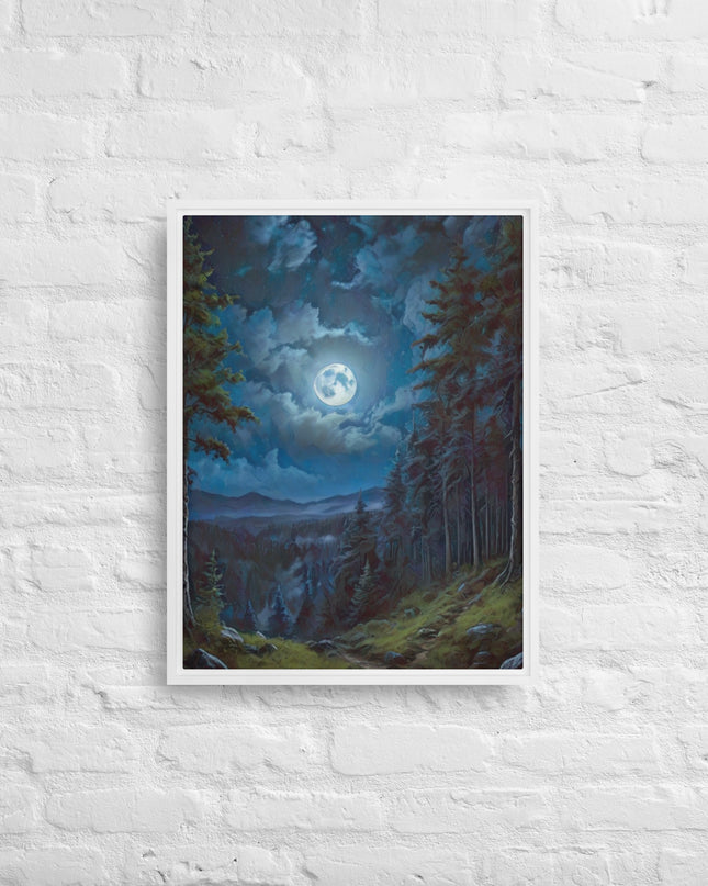 Moon Light in Oregon - Digital Art - Framed canvas