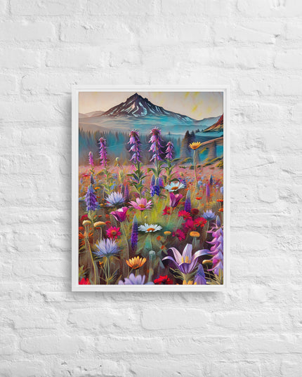Oregon Wildflowers - Digital Art - Framed canvas