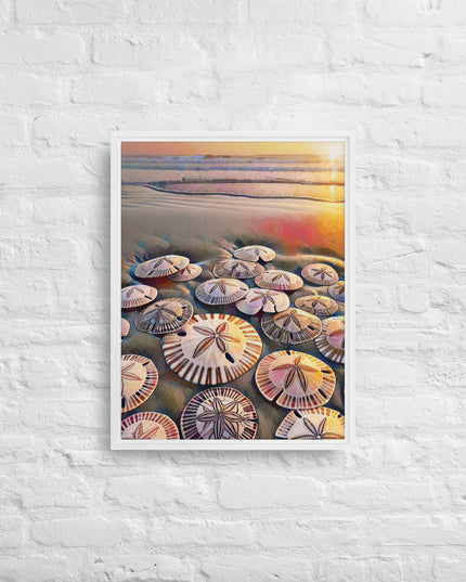 Oregon Sand Dollars - Digital Art -Framed canvas