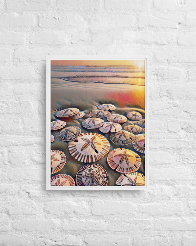 Oregon Sand Dollars - Digital Art -Framed canvas