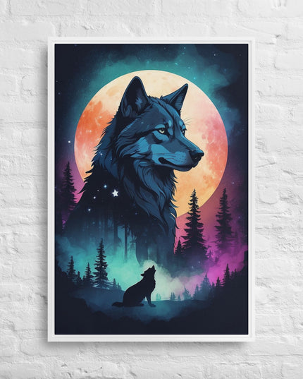 Lone Wolf - Digital Art - Framed canvas