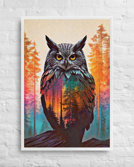 Oregon Owl - Digital Art - Framed canvas