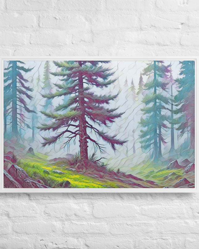Into the Oregon Woods - Digital Art - Framed canvas