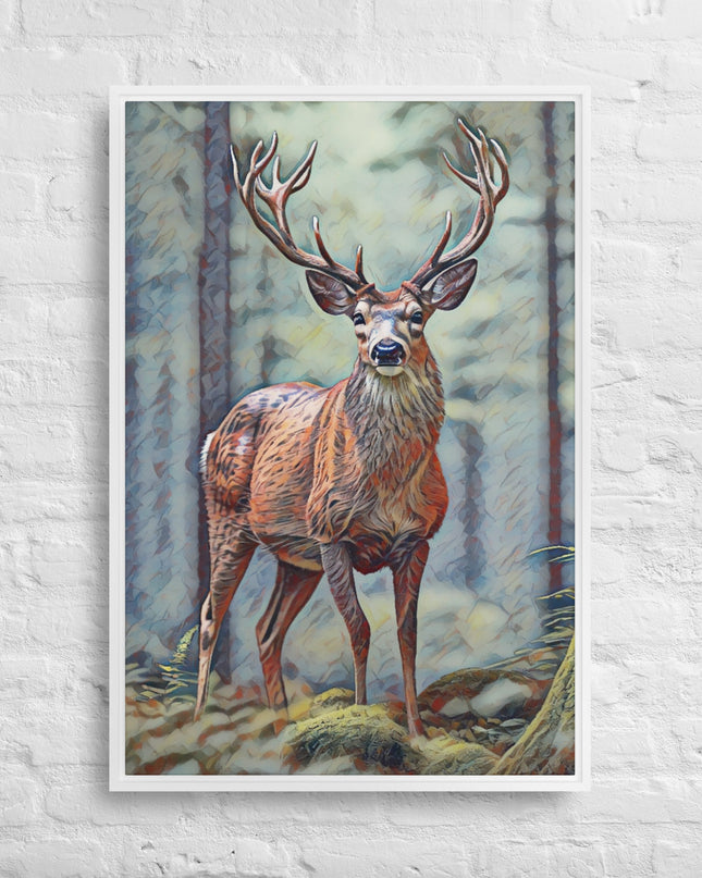 Oregon Deer - Digital Art - Framed canvas